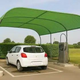 Telo ombreggiante verde chiaro per copertura auto in autolavaggio