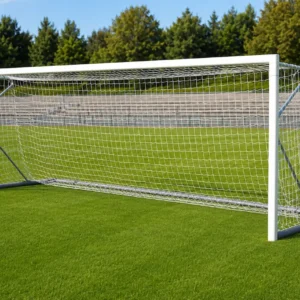 Porte da calcio regolamentari in alluminio con rete bianca
