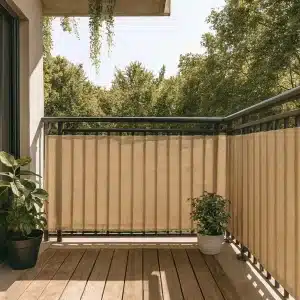 Rete ombreggiante beige chiara per balconi, terrazzi e recinzioni