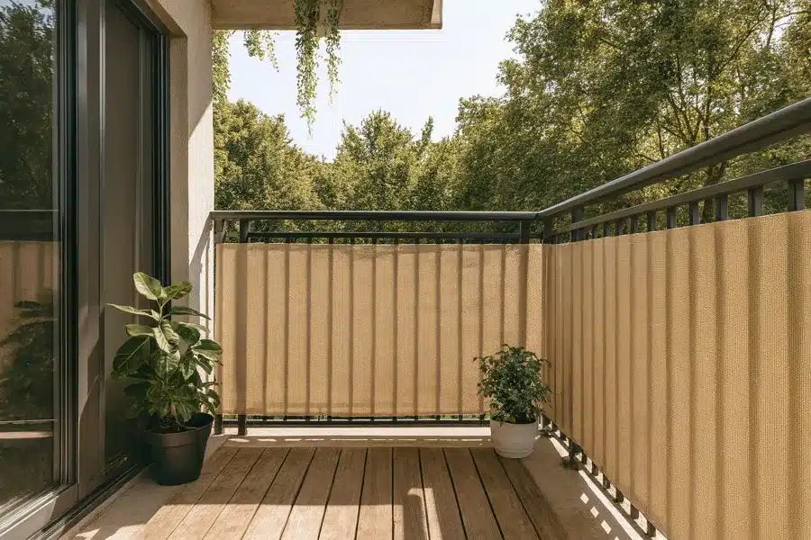 Rete ombreggiante beige chiara per balconi, terrazzi e recinzioni