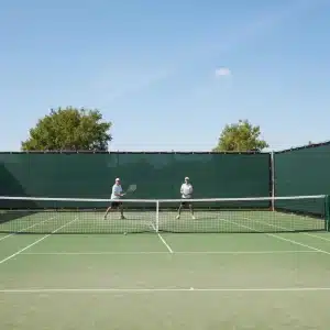 Telo ombreggiante pesante come fondo campo tennis, schermatura campi sportivi con pannelli frangivento verdi