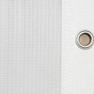 Telo ombreggiante bianco con bordo cucito e occhiello