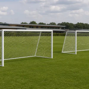 Due reti a maglia esagonale per porte da calcio ridotte 400 x 200 cm