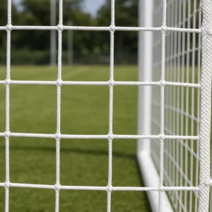Dettaglio rete calcio ridotta con filo 5,8 mm e maglia quadrata