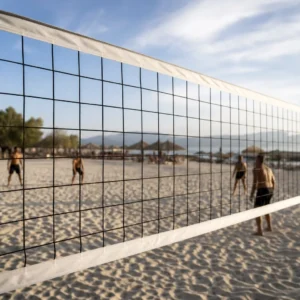 Rete beach volley durante utilizzo sulla spiaggia