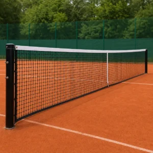 Rete tennis regolamentare Torneo installata su campo in terra battuta