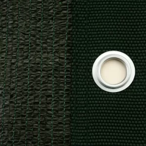 Telo ombreggiante verde scuro con bordo rinforzato e occhiello in metallo per fissaggio